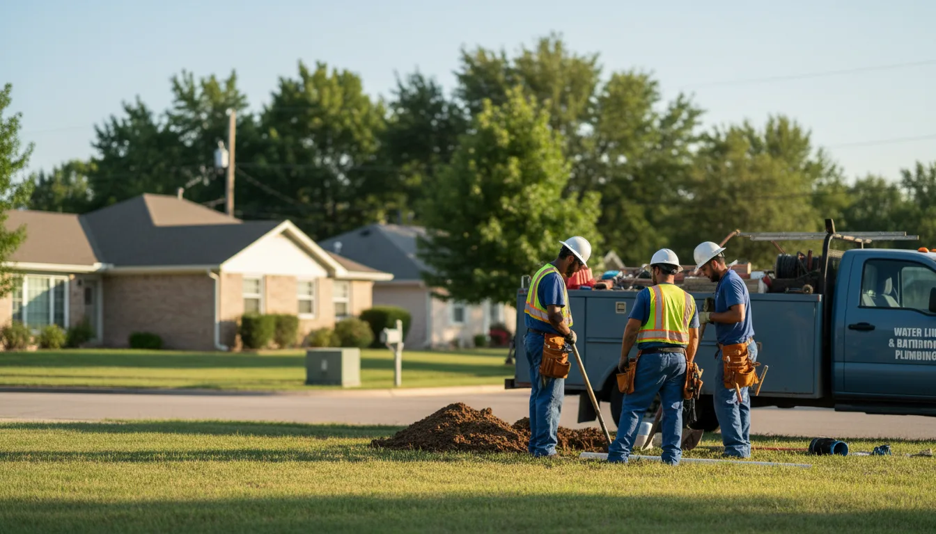 Residential water line and bathroom plumbing service in Bloomingdale, IN